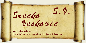 Srećko Vesković vizit kartica